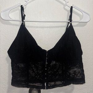 Garage Black Lace Crop Top